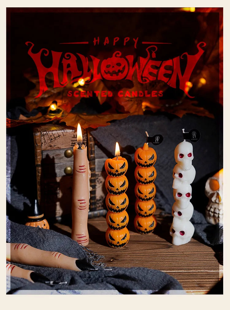 Halloween Candle Set: Skulls, Pumpkins, or Bone Fingers