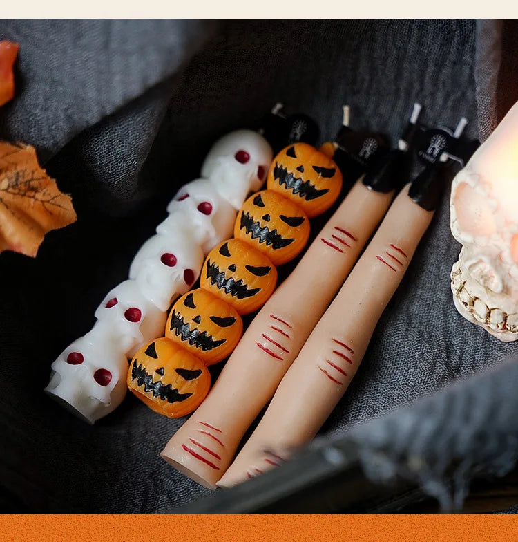 Halloween Candle Set: Skulls, Pumpkins, or Bone Fingers