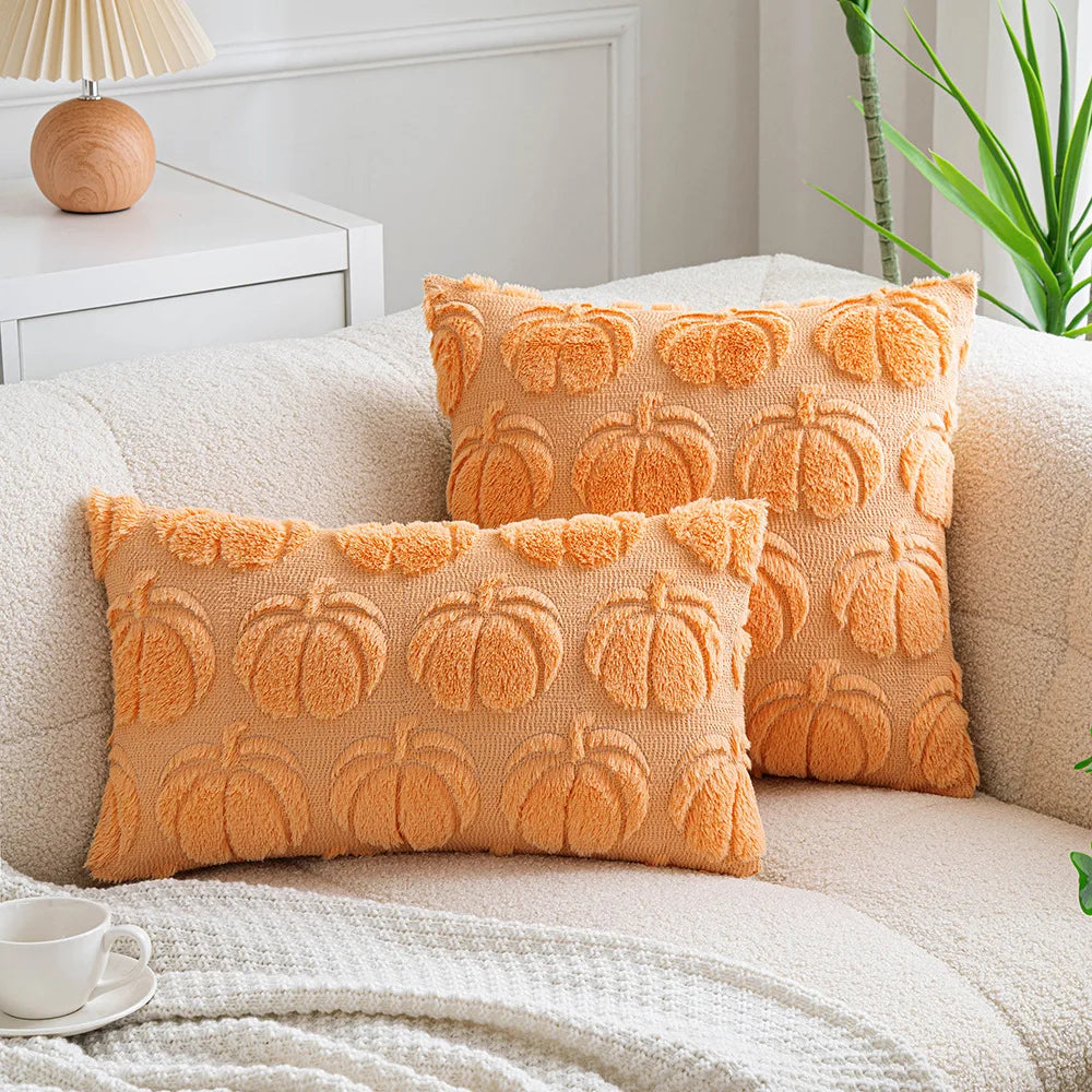 Halloween Pumpkin Embroidered Plush Pillowcase