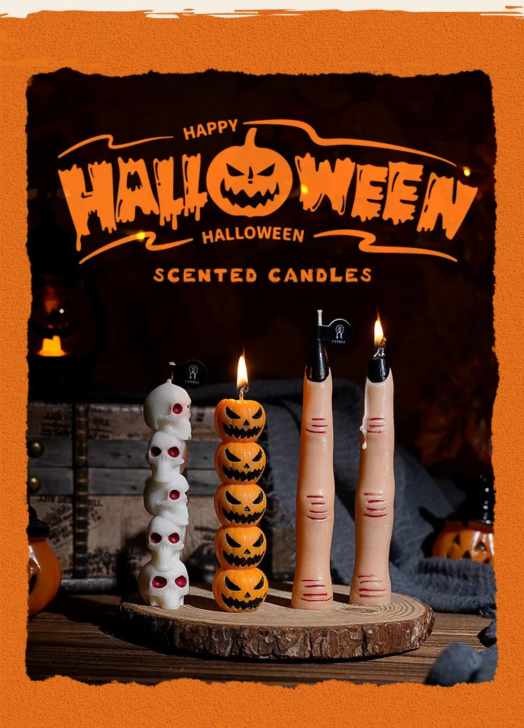 Halloween Candle Set: Skulls, Pumpkins, or Bone Fingers