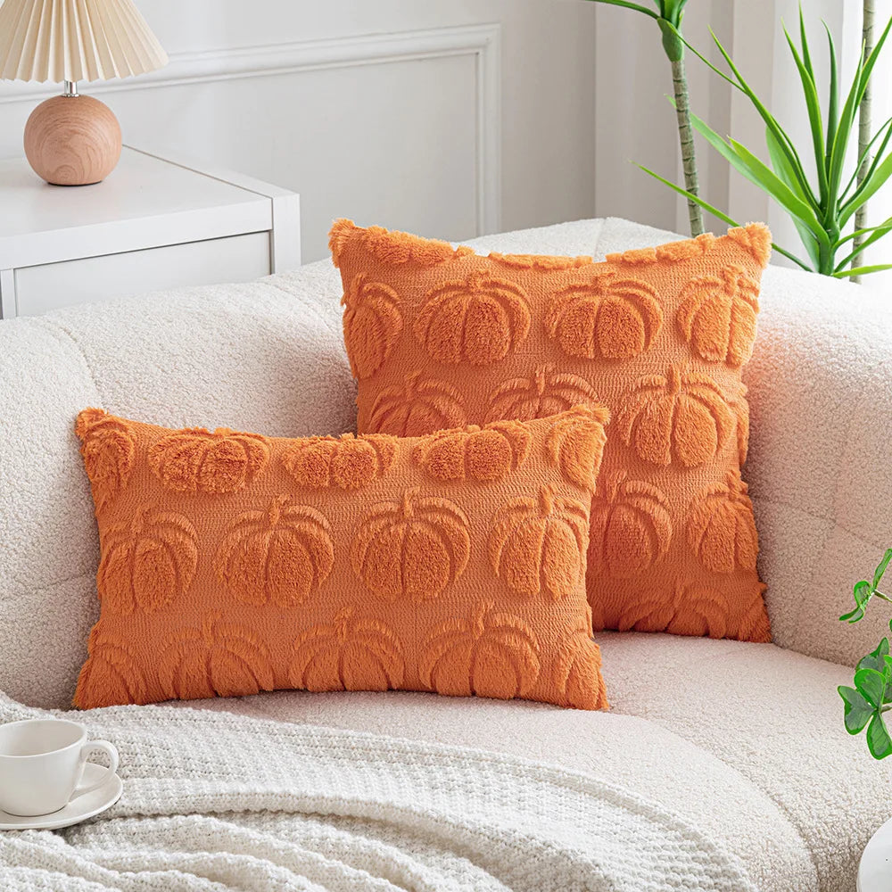 Halloween Pumpkin Embroidered Plush Pillowcase