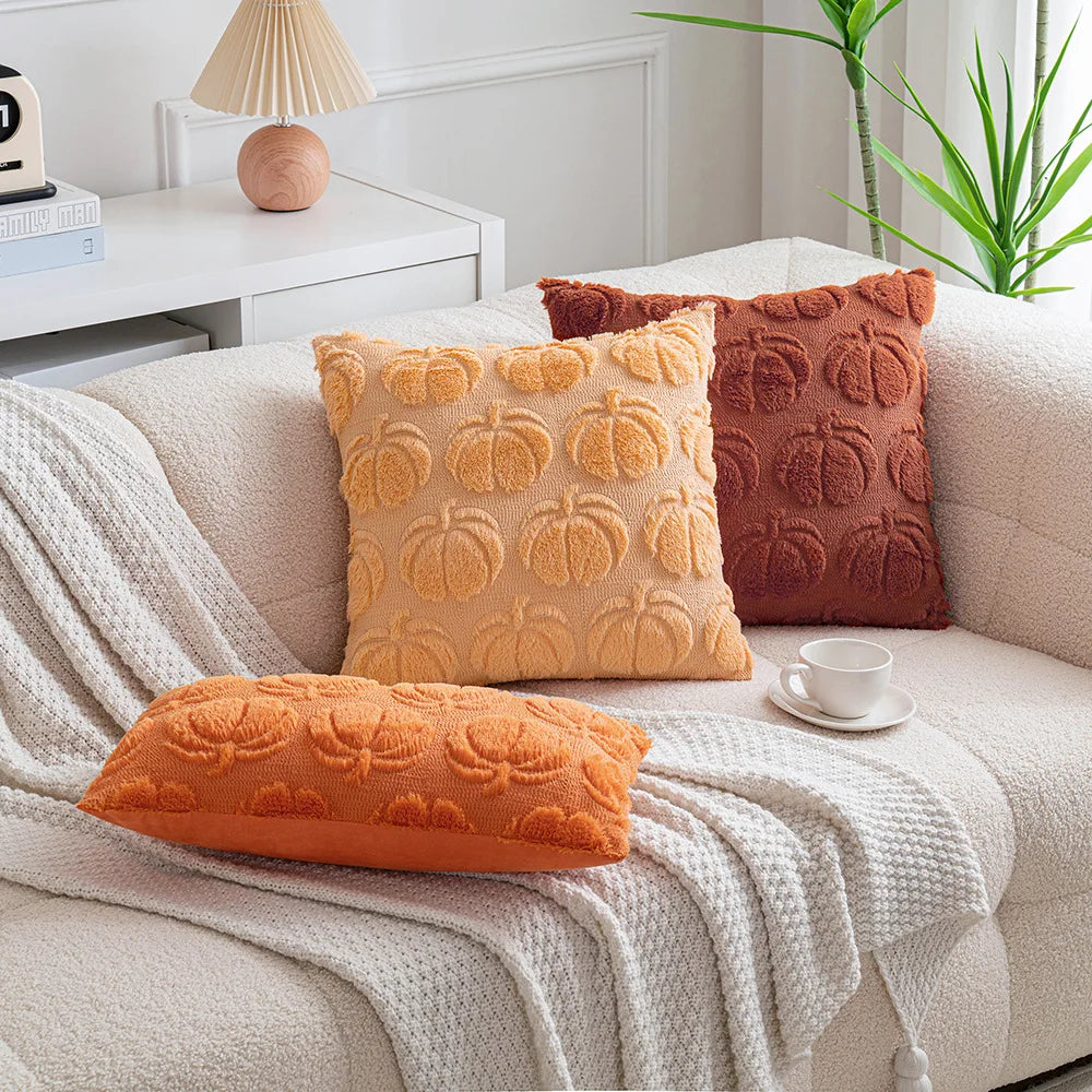Halloween Pumpkin Embroidered Plush Pillowcase