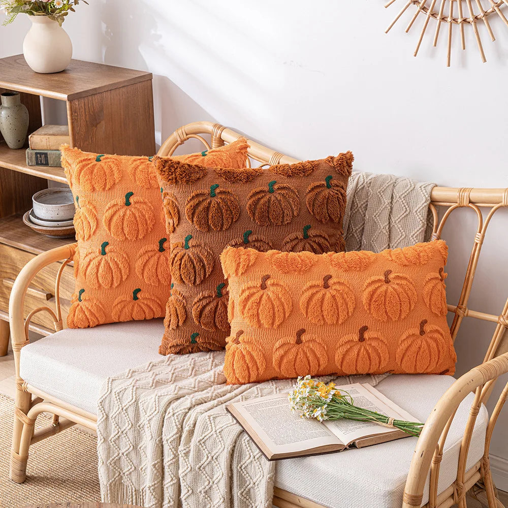Halloween Pumpkin Embroidered Plush Pillowcase