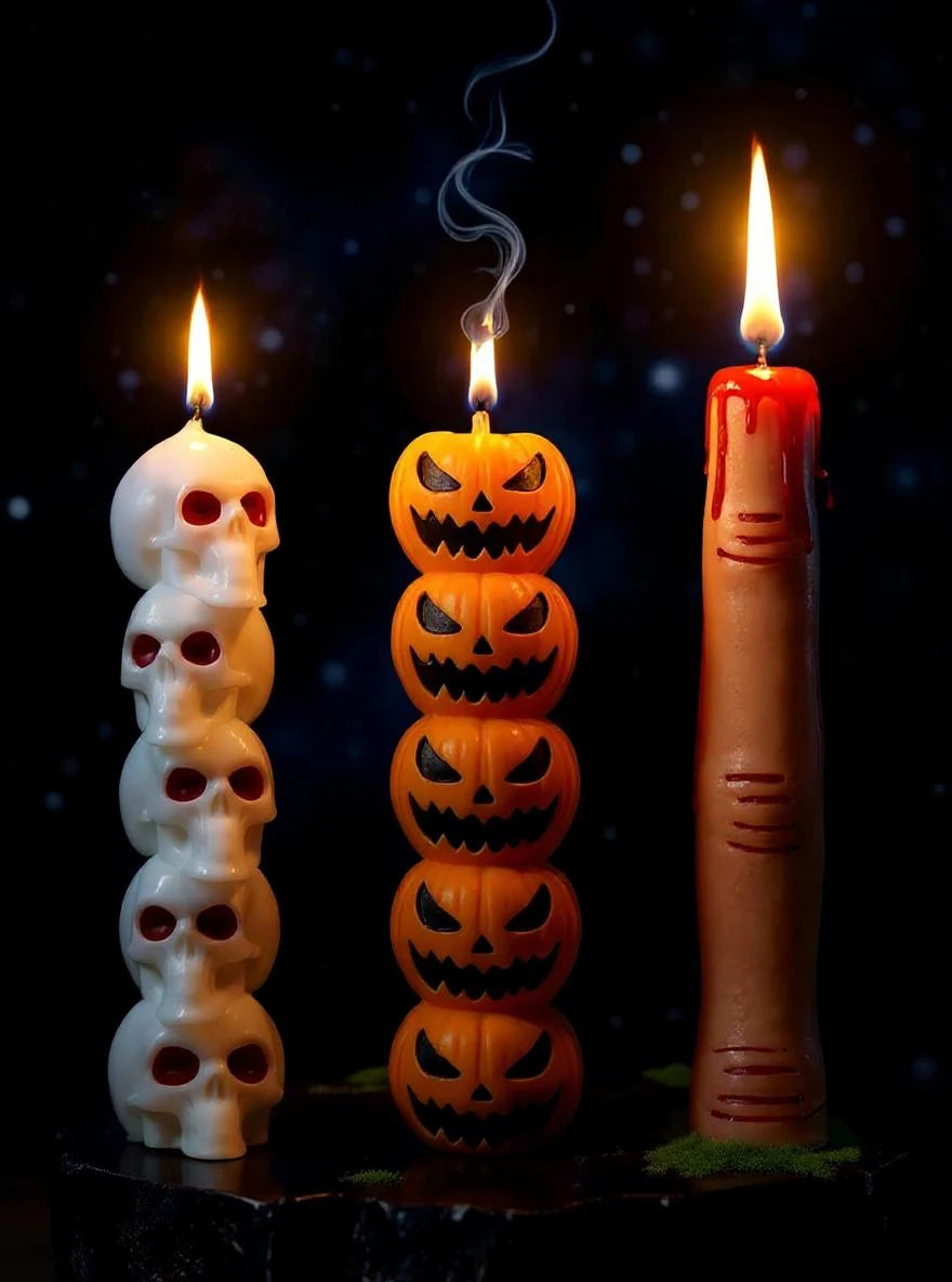 Halloween Candle Set: Skulls, Pumpkins, or Bone Fingers