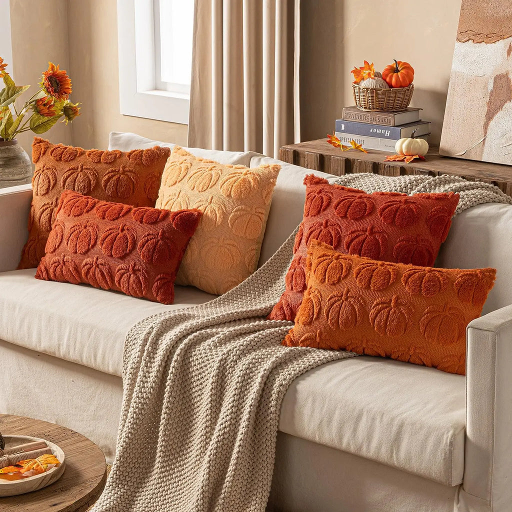 Halloween Pumpkin Embroidered Plush Pillowcase