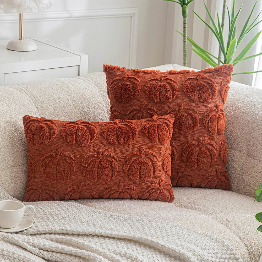 Halloween Pumpkin Embroidered Plush Pillowcase