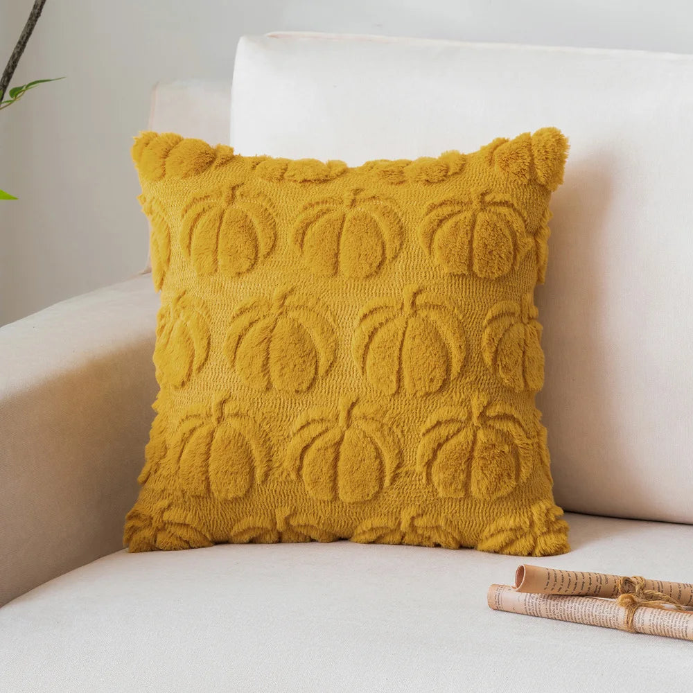Halloween Pumpkin Embroidered Plush Pillowcase