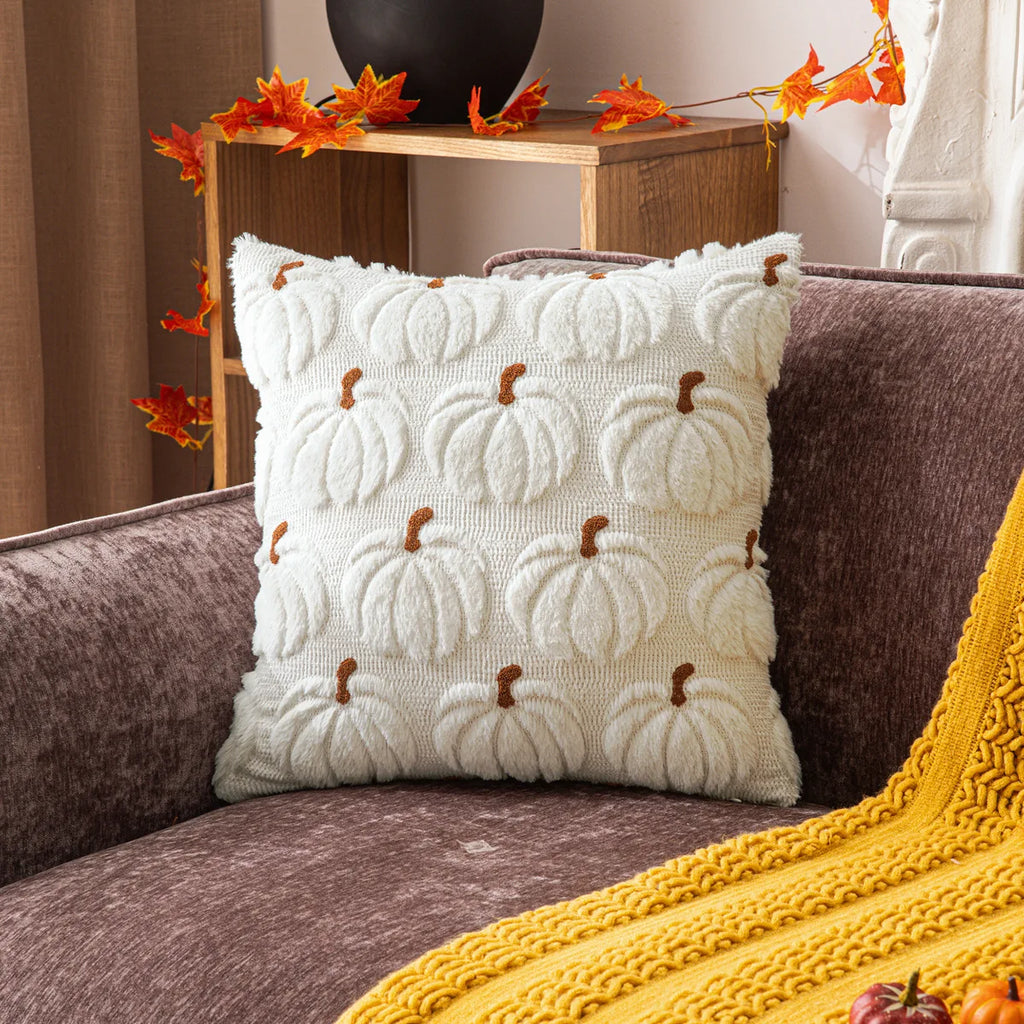 Halloween Pumpkin Embroidered Plush Pillowcase