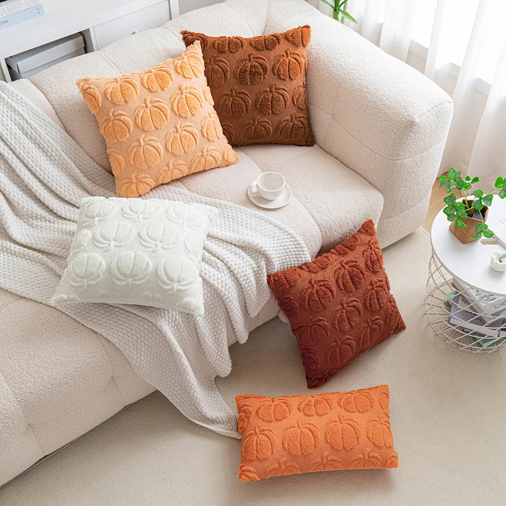 Halloween Pumpkin Embroidered Plush Pillowcase