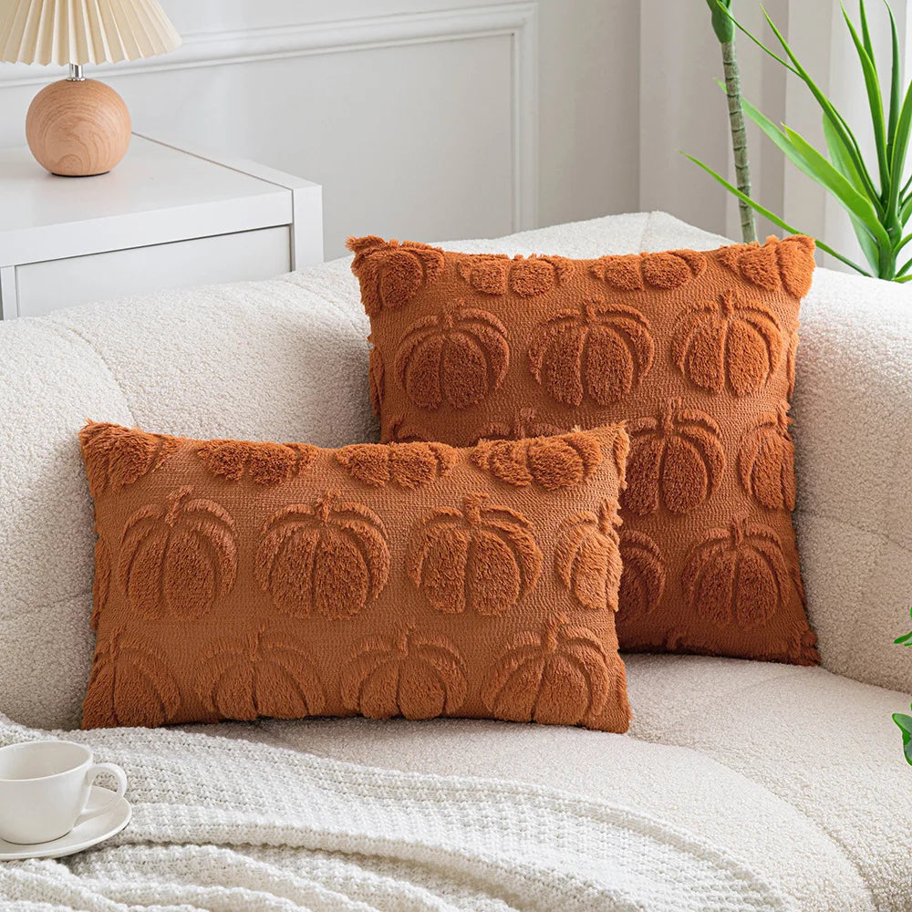 Halloween Pumpkin Embroidered Plush Pillowcase
