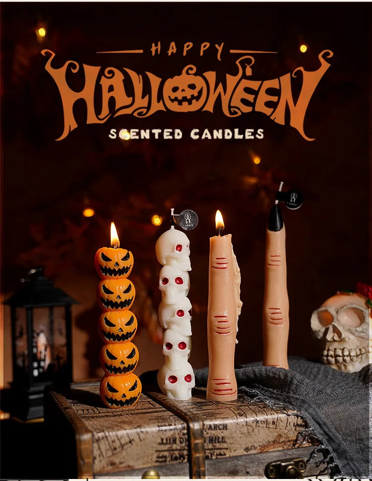 Halloween Candle Set: Skulls, Pumpkins, or Bone Fingers